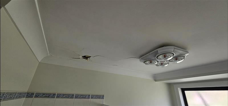 Before: Bathroom ceiling water damage reinstatement, insurance rectification, Dubbo NSW