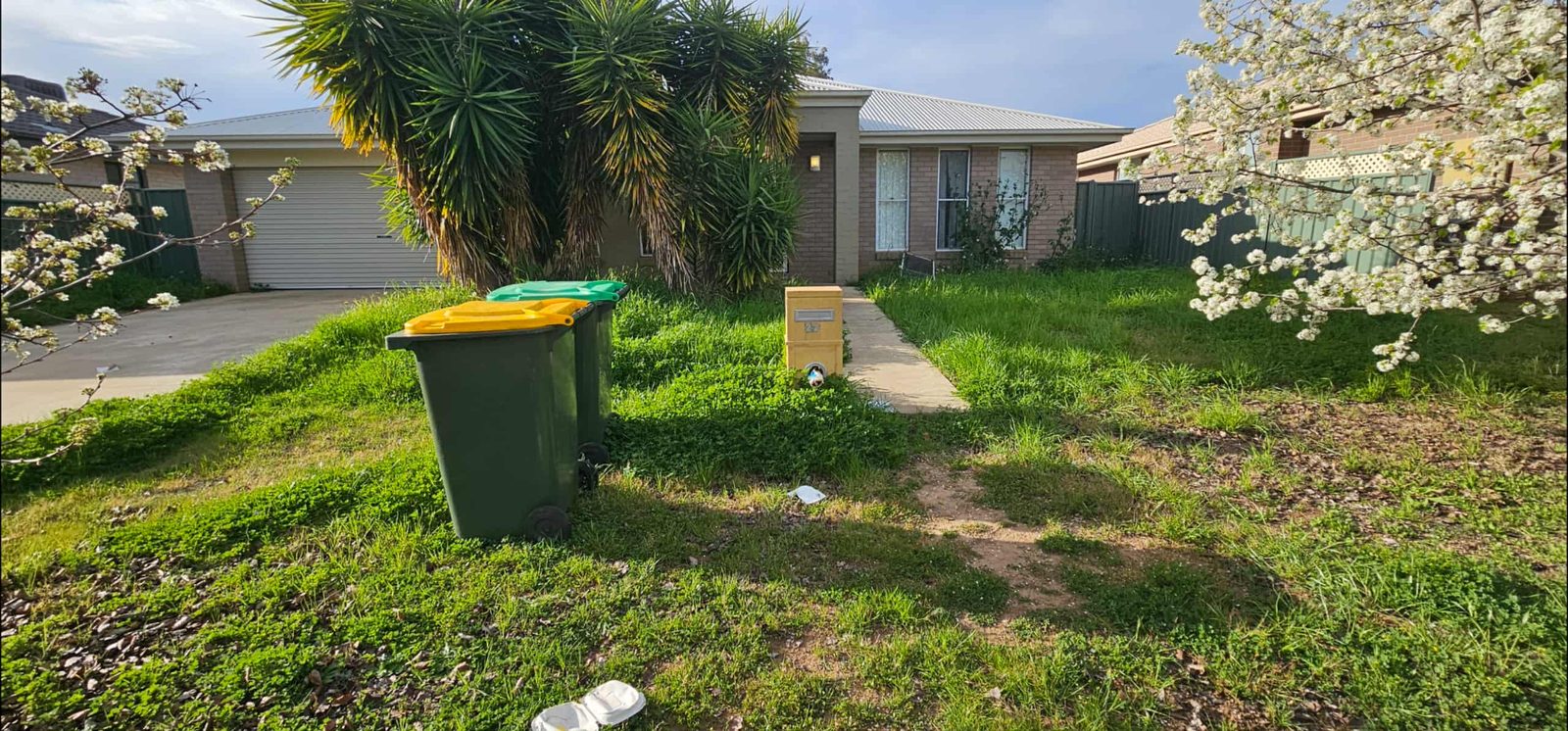 Before: Vacant-property front yard reset following the end of a tenancy